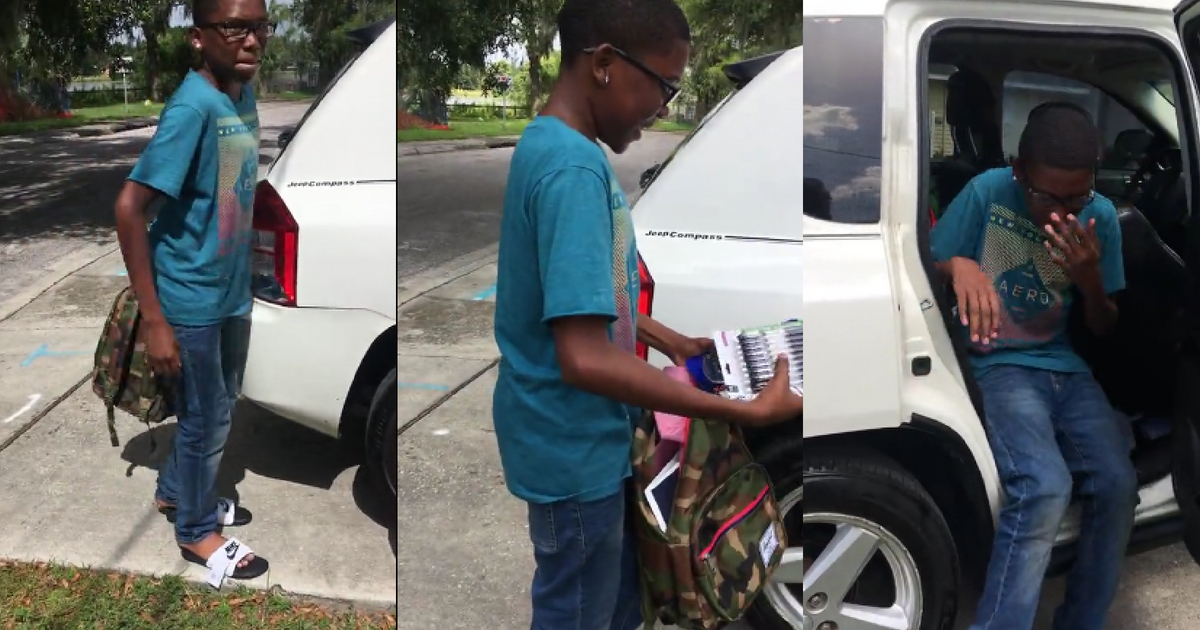 A boy named Javari washed cars to raise money for school supplies, but one couple decided to step in and help.