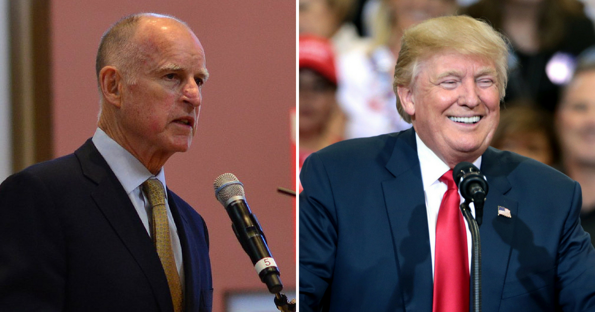 California Gov. Jerry Brown and U.S. President Donald Trump