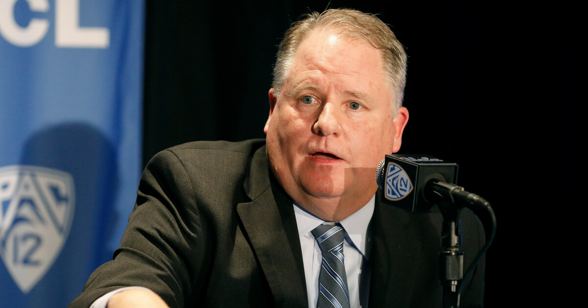 Chip Kelly speaks to the media during a press conference after being introduced as UCLA's new football coach on Nov. 27, 2017 in Westwood, California.