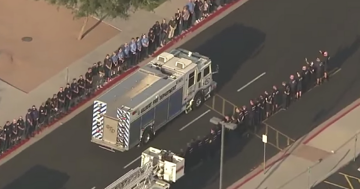 First responders escort the daughter of late battalion chief to first day of school.