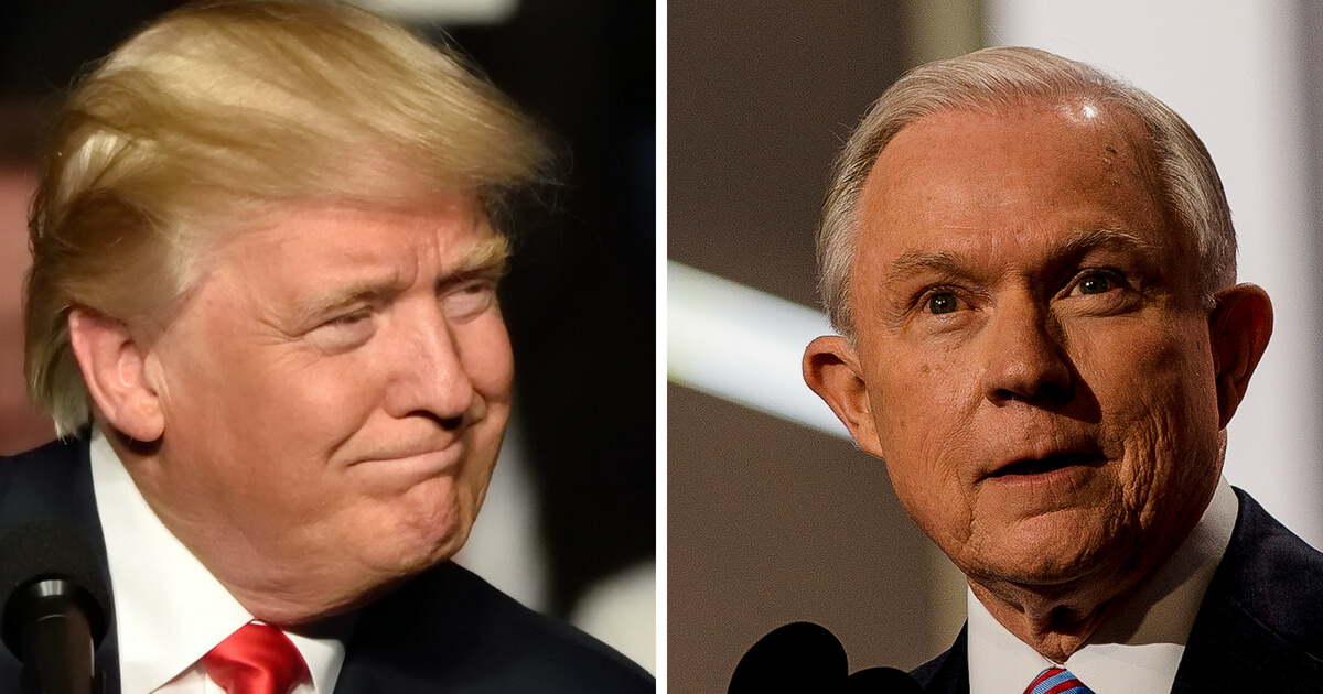 President Donald Trump, left, and Attorney General Jeff Sessions, right.