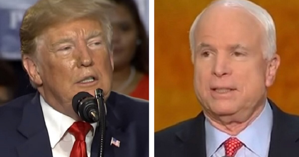 Donald Trump, left, and the late John McCain