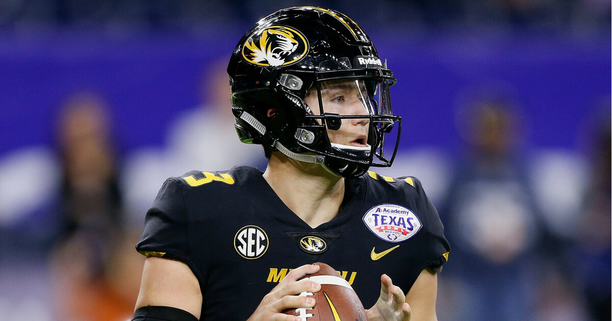 Drew Lock #3 of the Missouri Tigers against the Texas Longhorns during the Academy Sports & Outdoors Bowl at NRG Stadium on December 27, 2017 in Houston.
