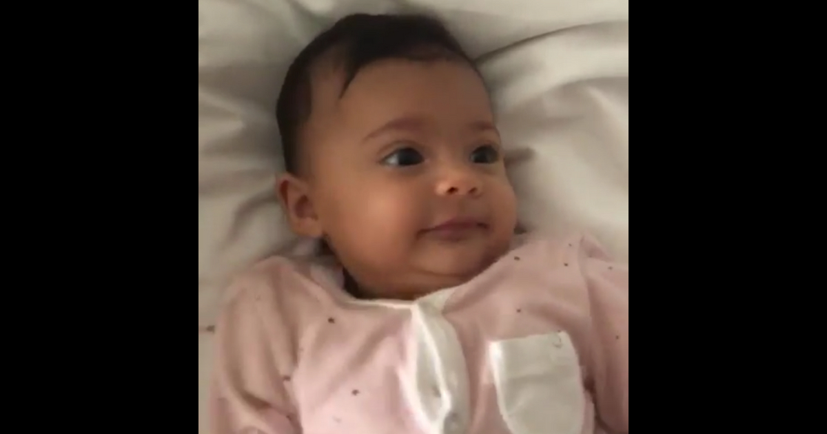 Dwayne Johnson and girlfriend Lauren Hashian post a video of their baby girl 'talking' with them.