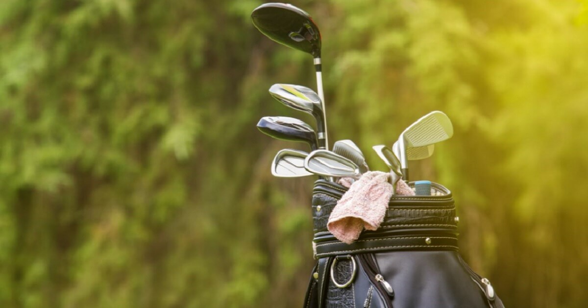 Golf bag pictured on course