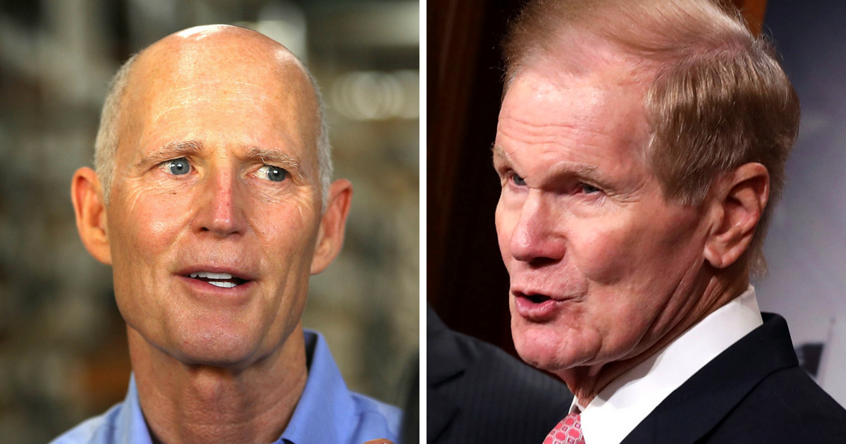 Florida Gov. Rick Scott, left, and Sen. Bill Nelson, right.