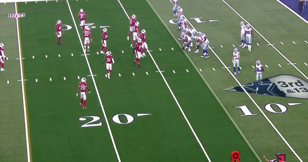 NBC's new 'green zone' feature shows the distance remaining for a first down