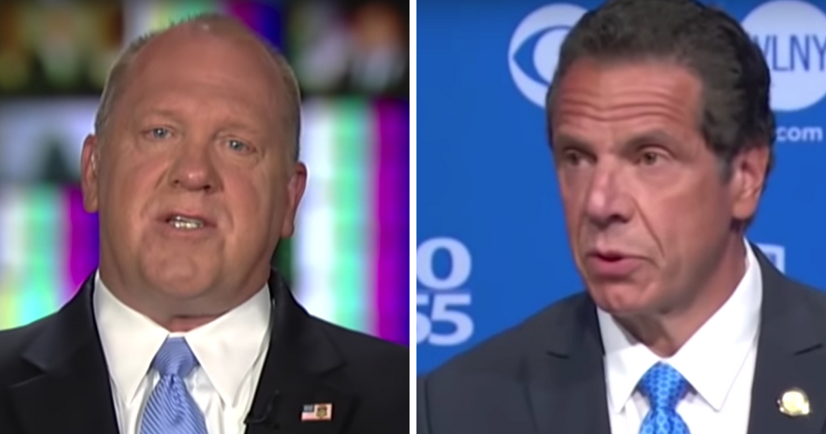 Former acting ICE Director Tom Homan, left, had harsh words for New York Gov. Andrew Cuomo, right, on "Fox & Friends."