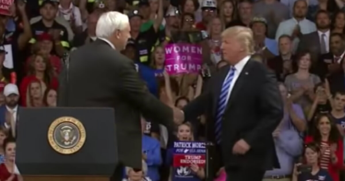 West Va. Gov. Jim Justice introduces President Donald Trump at a rally in West Virginia