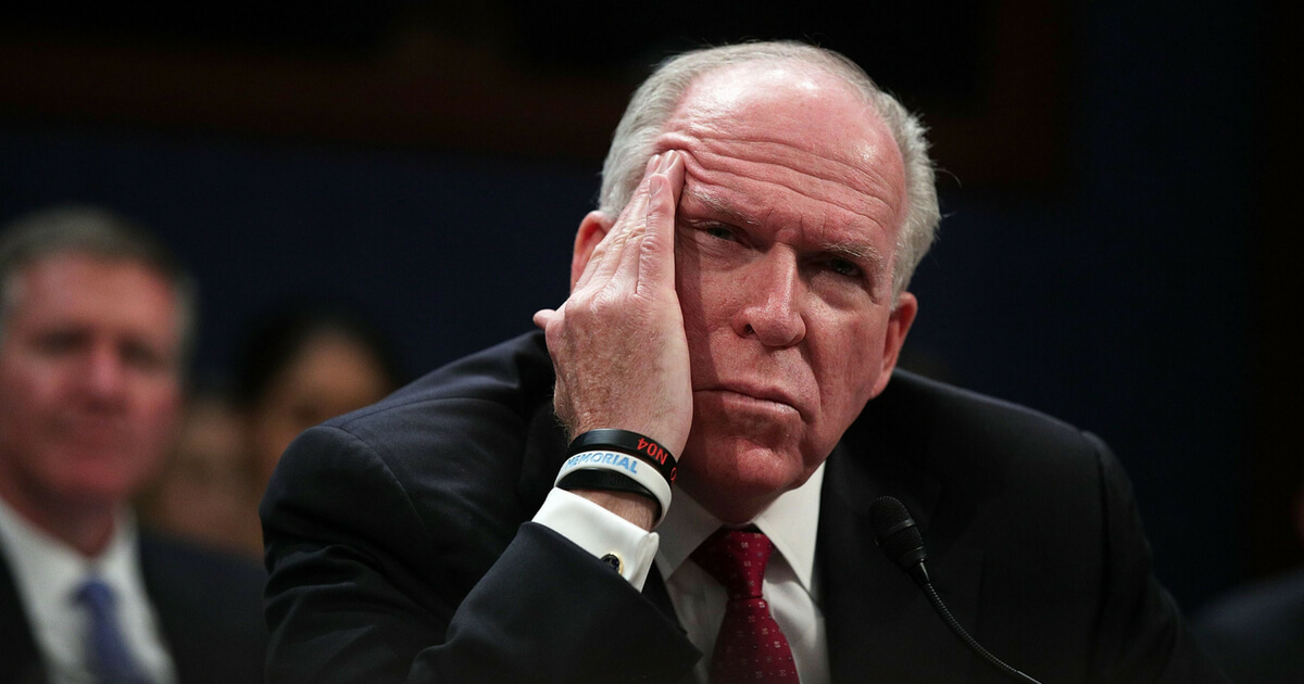 WASHINGTON, DC - MAY 23: Former Director of the U.S. Central Intelligence Agency (CIA) John Brennan leaves after he testified at an opened session before the House Permanent Select Committee on Intelligence on Capitol Hill, May 23, 2017 in Washington, DC. Brennan is discussing the extent of Russia's meddling in the 2016 U.S. presidential election and possible ties to the campaign of President Donald Trump.