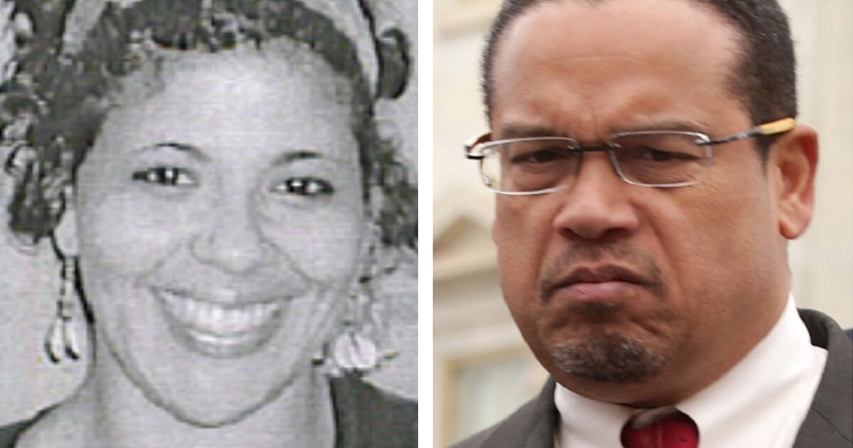 Keith Ellison, right, and Amy Alexander