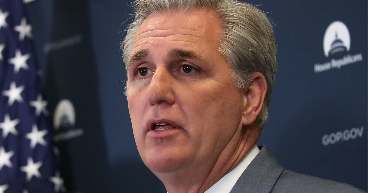 House Majority Leader (R-CA) Kevin McCarthy speaks during a news conference on February 14, 2017 in Washington, D.C.