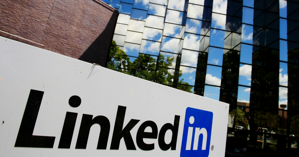 In this Monday, May 9, 2011 file photo, LinkedIn Corp., the professional networking Web site, displays its logo outside of headquarters in Mountain View, Calif.