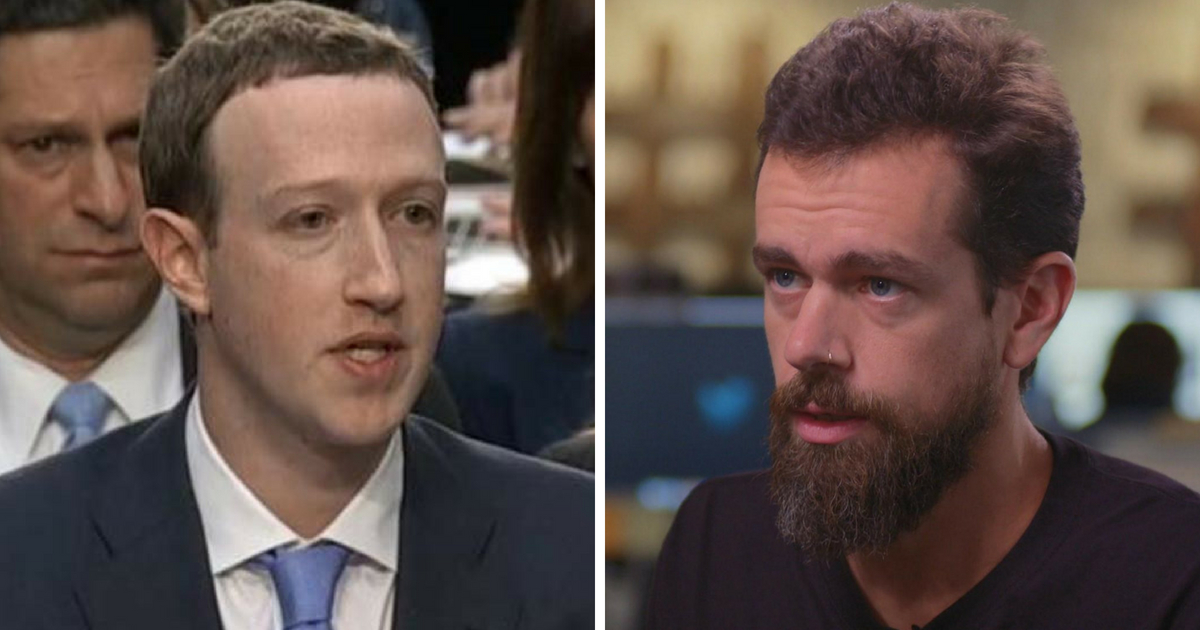 Facebook CEO Mark Zuckerberg and Twitter CEO Jack Dorsey
