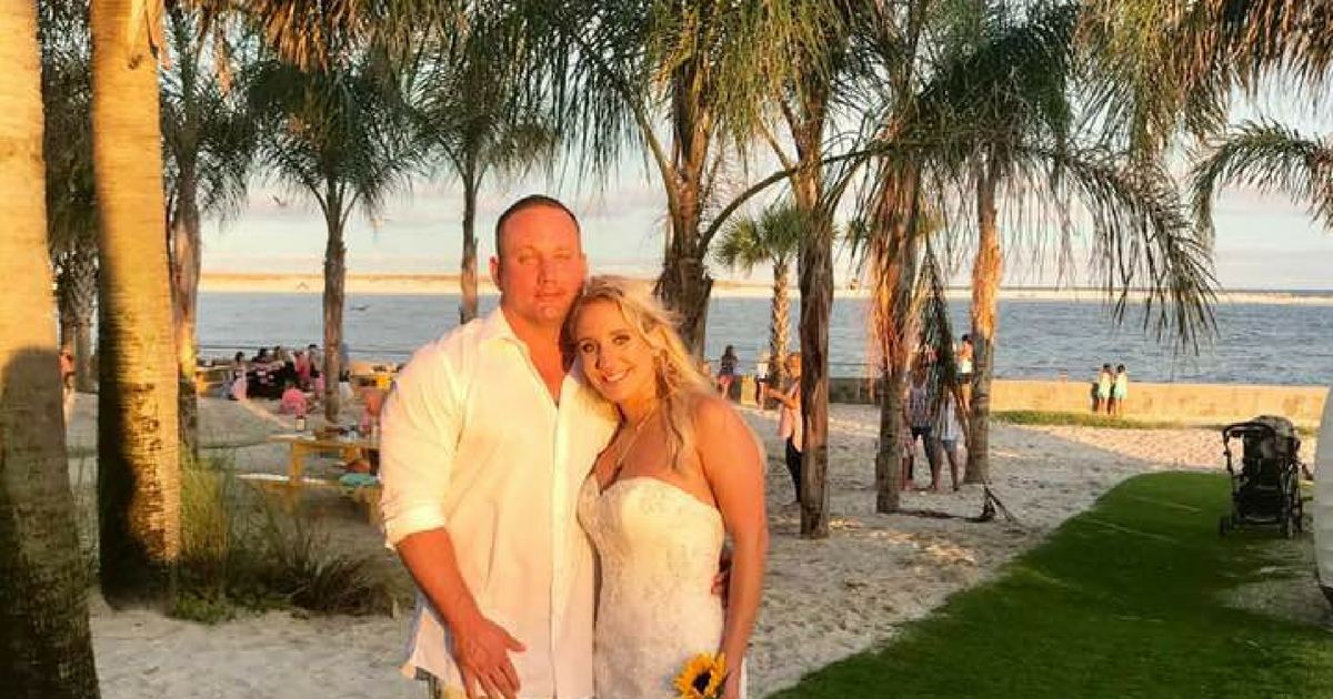 A man jumps into the Gulf and saves a drowning man while taking wedding pictures with his new wife.
