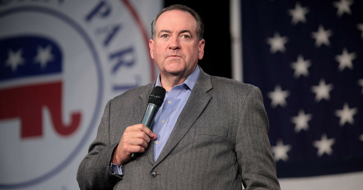 Mike Huckabee speaks at the Iowa GOP's Growth and Opportunity Party