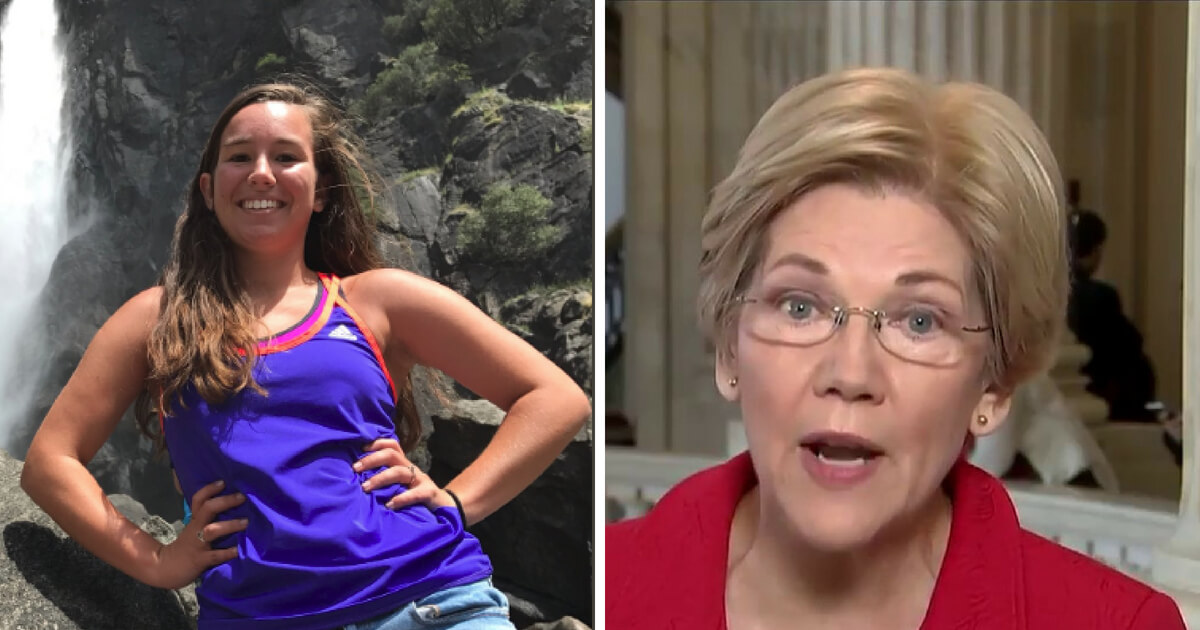 Mollie Tibbetts, who was allegedly killed by an illegal immigrant, and Massachusetts Sen. Elizabeth Warren