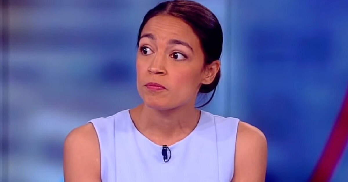 Ocasio-Cortez on the set of 'The View'