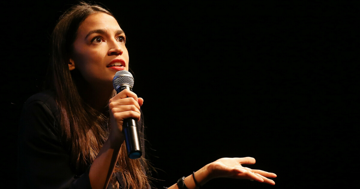 New York U.S. House candidate Alexandria Ocasio-Cortez speaks at a progressive fundraiser on August 2, 2018 in Los Angeles.