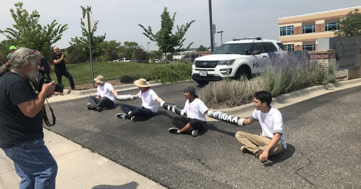 Protesters blocked the way to ICE building and ended up having SWAT called on them.