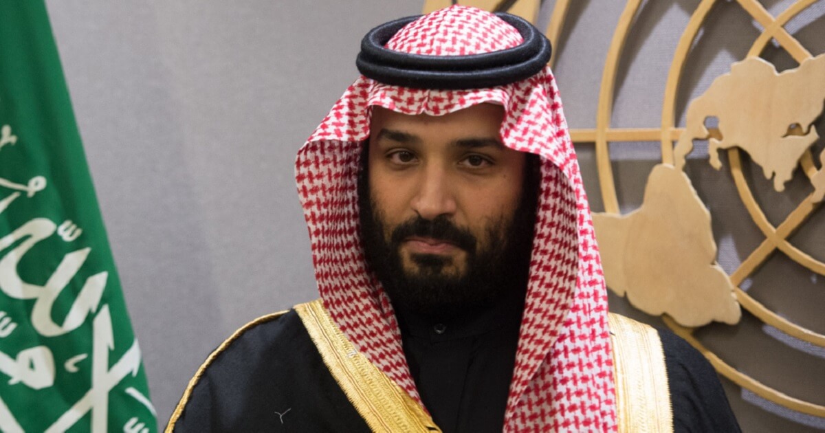 Crown Prince Muhammed bin Salman looking directly at the camera