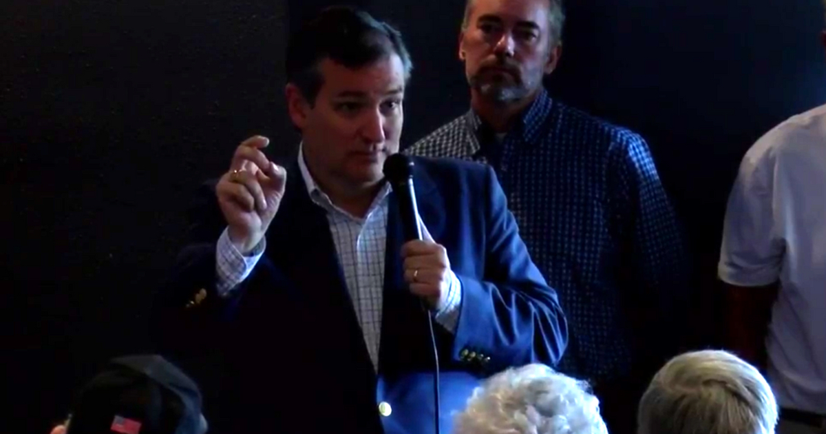 Sen. Ted Cruz, R-Texas, speaks during a town hall-style campaign stop Wednesday in Amarillo.
