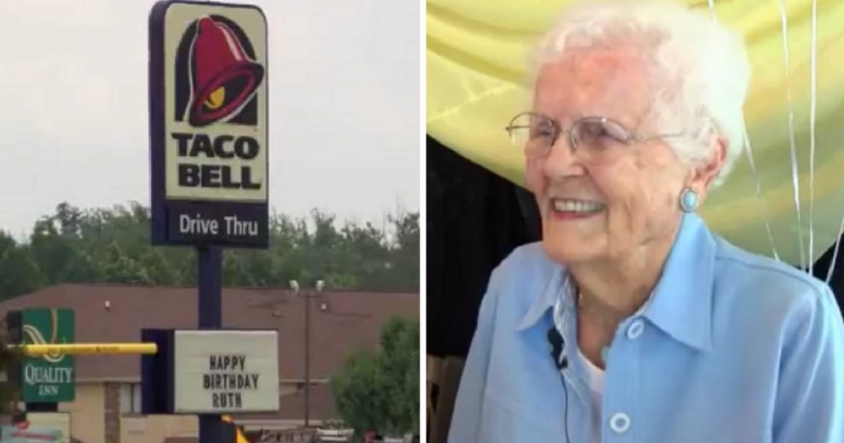 101-year-old Ruth Parker, right, Taco Bell, left