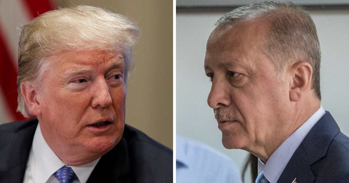 U.S. President Donald Trump, left; Turkey's President Recep Tayyip Erdogan, right