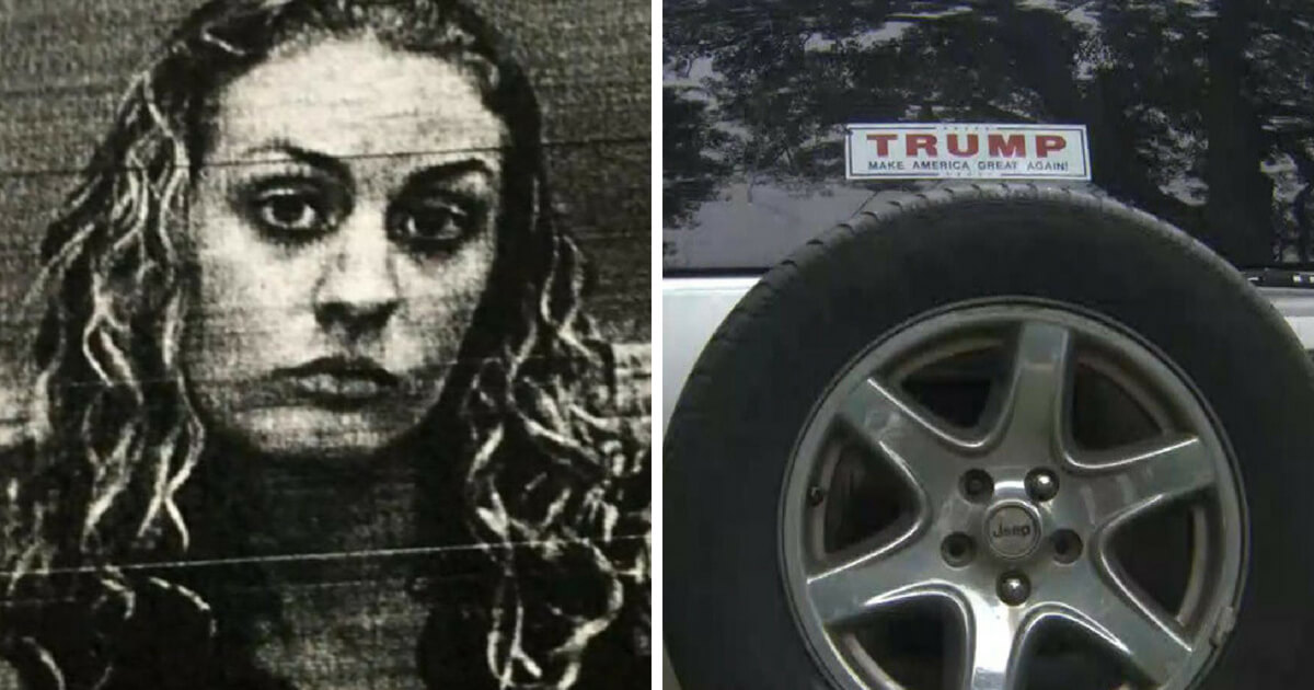 Chloe Wright, left, is accused of attacking a driver over his Donald Trump bumper sticker.