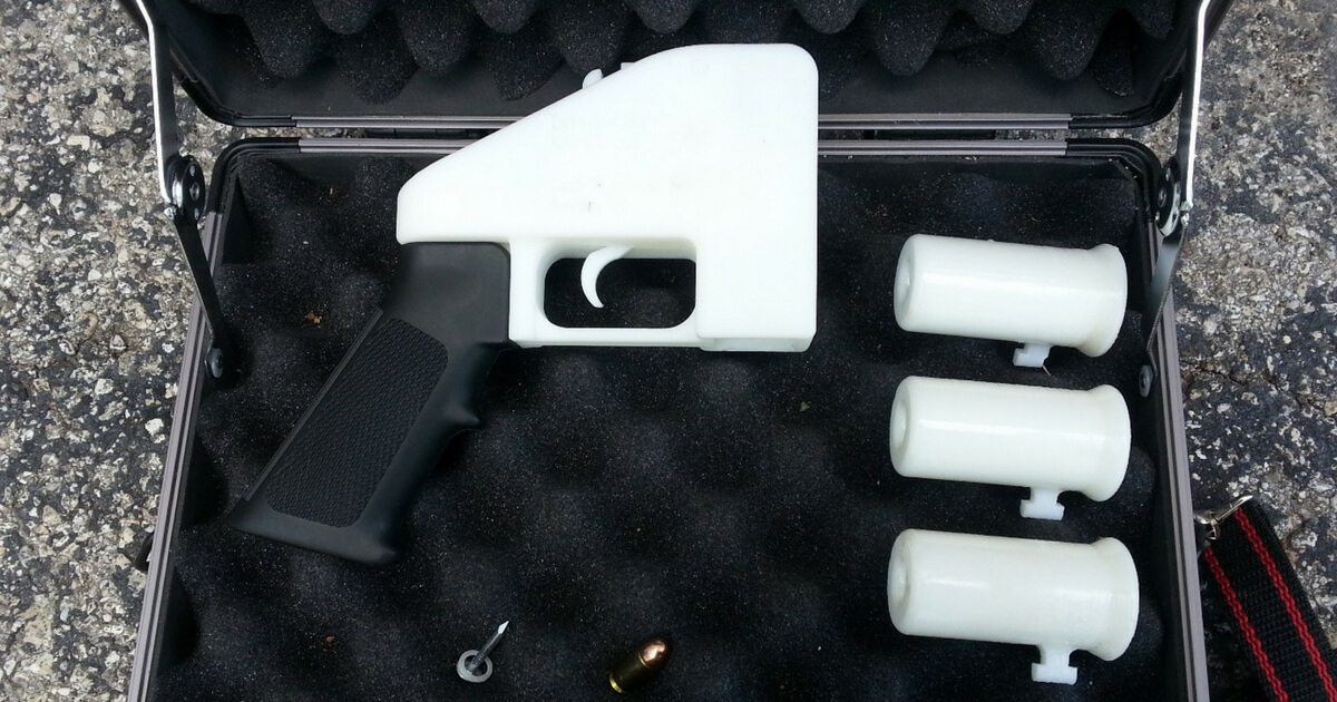 Black and white image of plastic gun