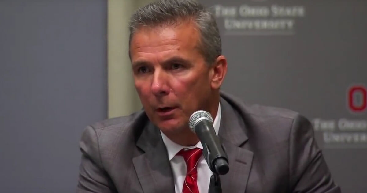 Ohio State football coach Urban Meyer speaks during a news conference at which his suspension was announced.