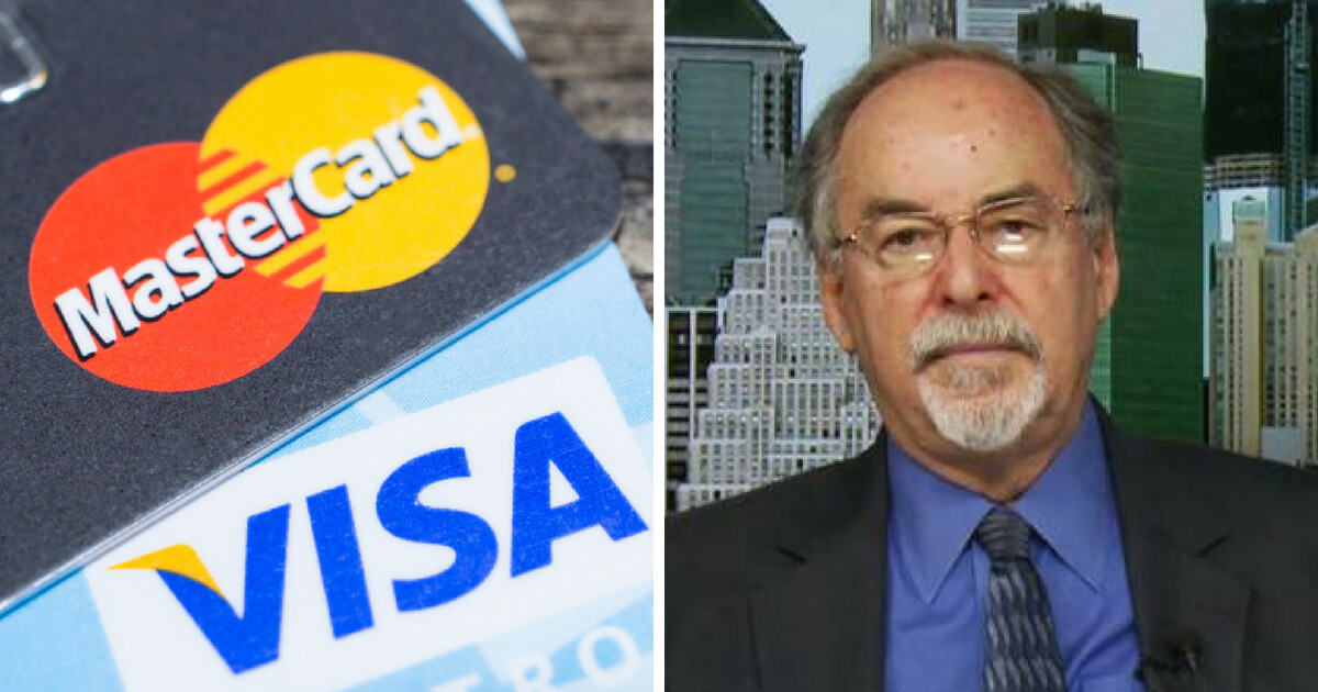 Samples of Visa and Mastercard credit cards and David Horowitz