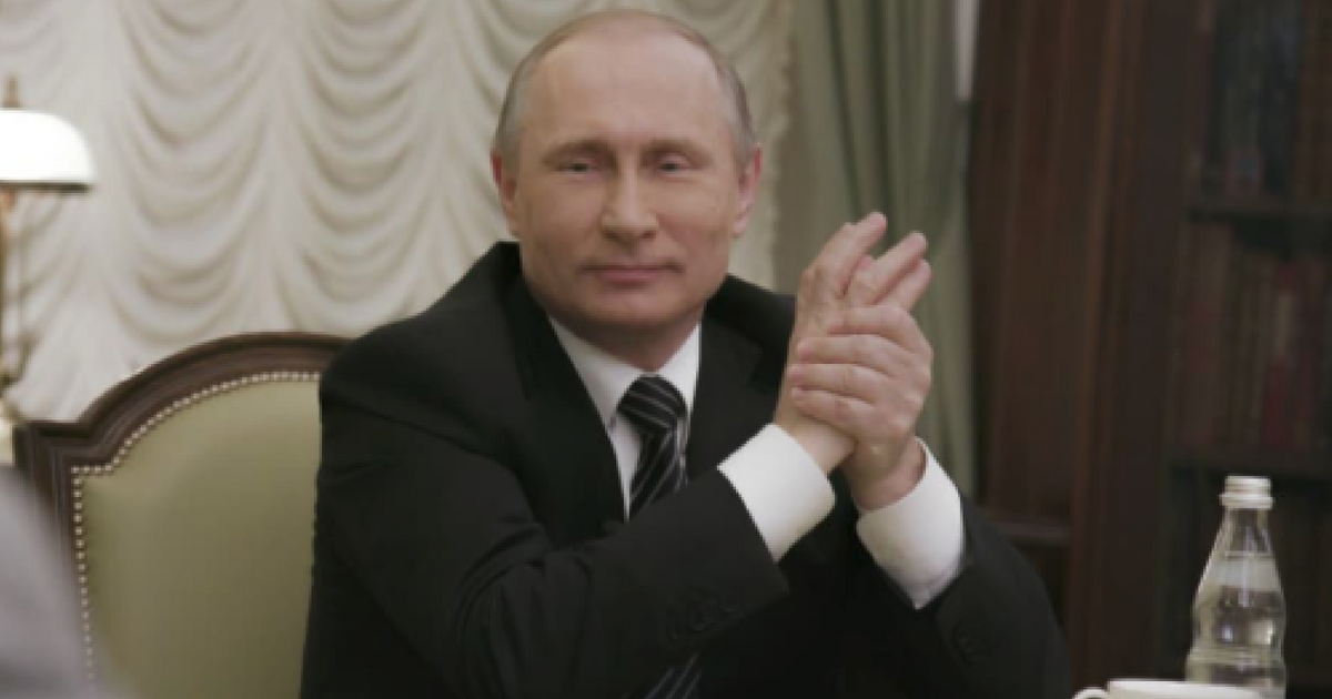 Russian President Vladimir Putin during an interview with Oliver Stone for a Showtime special