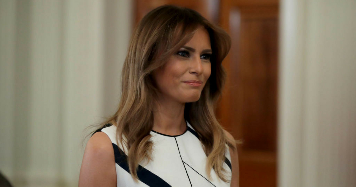 First lady Melania Trump looks on before U.S. President Donald Trump introduces U.S. Circuit Judge Brett M. Kavanaugh as his nominee to the United States Supreme Court during an event in the East Room of the White House July 9, 2018 in Washington, DC.