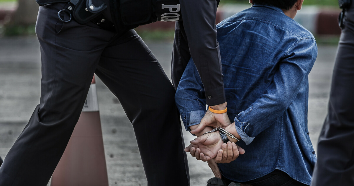 Man being handcuffed