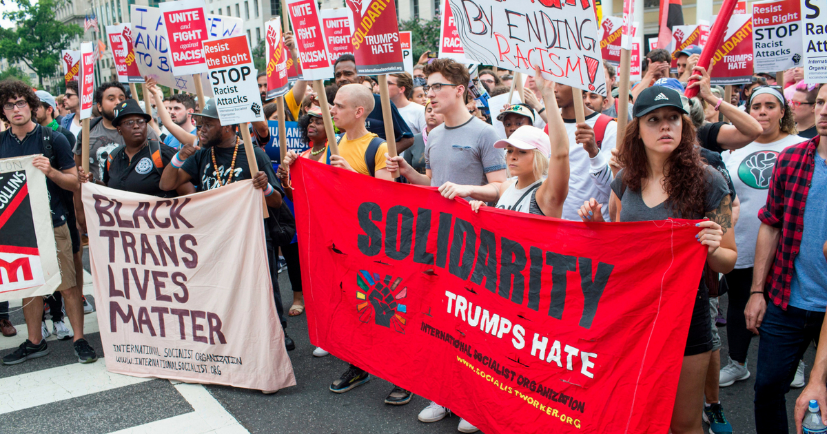 Protesters in Charlottesville