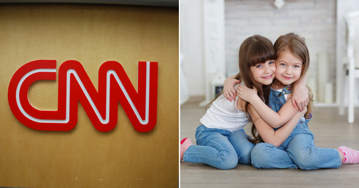 CNN logo/little girls hugging