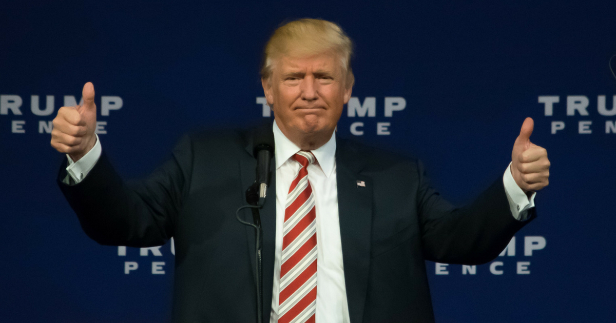 Donald Trump giving thumbs up (