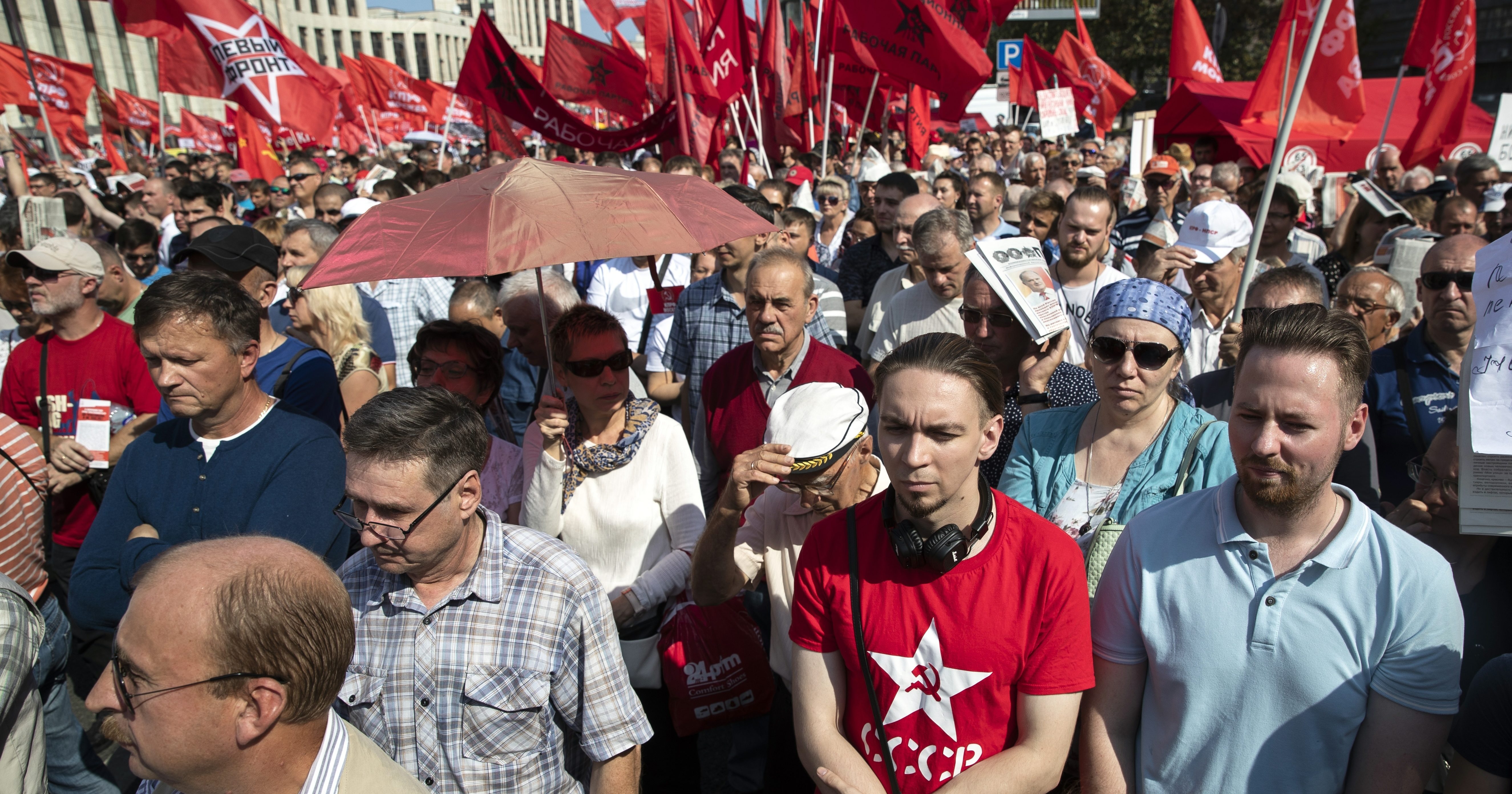 Russia Pension Protests