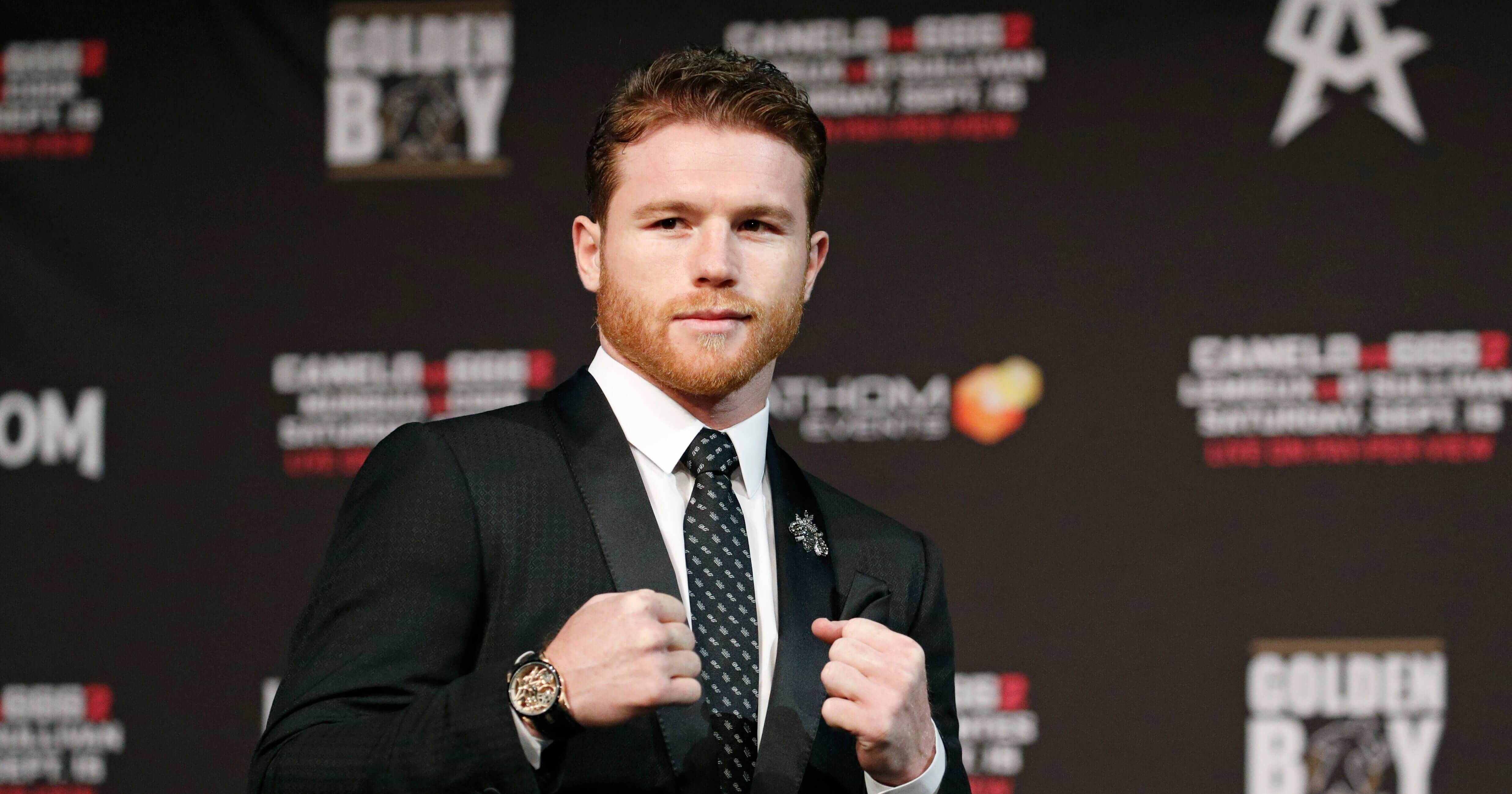 Canelo Alvarez poses during a news conference Wednesday in Las Vegas. Alvarez is scheduled to fight Gennady Golovkin in a title bout Saturday in Las Vegas.