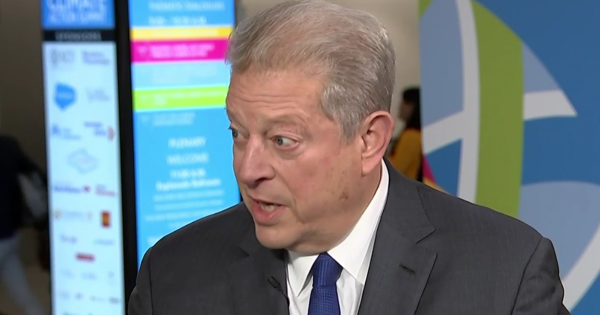 Former Vice President Al Gore appears on MSNBC with anchor Andrea Mitchell.