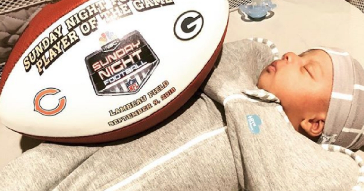 Baby with a football