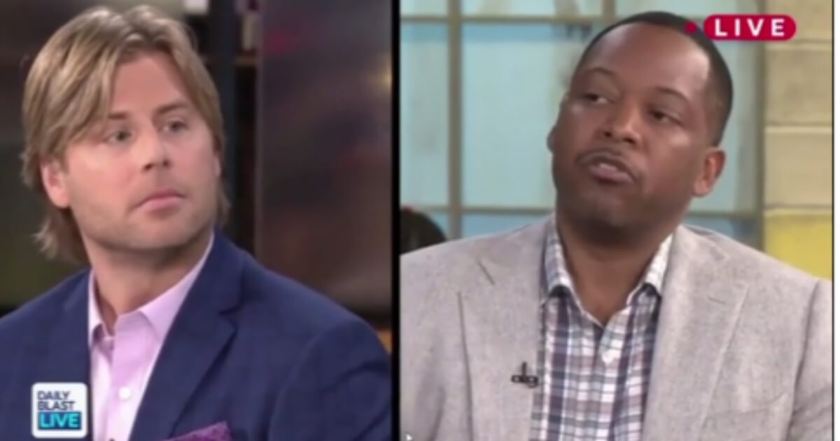 Al Jackson, right, blasts his "Daily Blast" co-host Beau Davidson, left, for being an example of 'white privilege.'