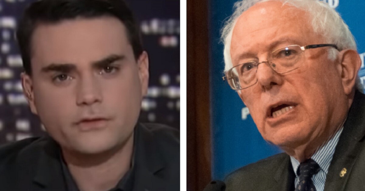 Ben Shapiro, left, and Bernie Sanders, right.