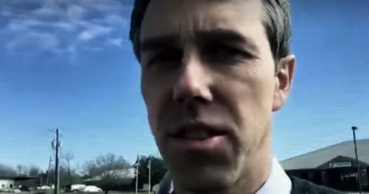 Texas Democratic Senate candidate Beto O'Rourke, as seen in a new ad from his opponent, Republican Sen. Ted Cruz.