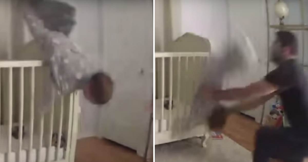 Dad Catches Baby from Crib