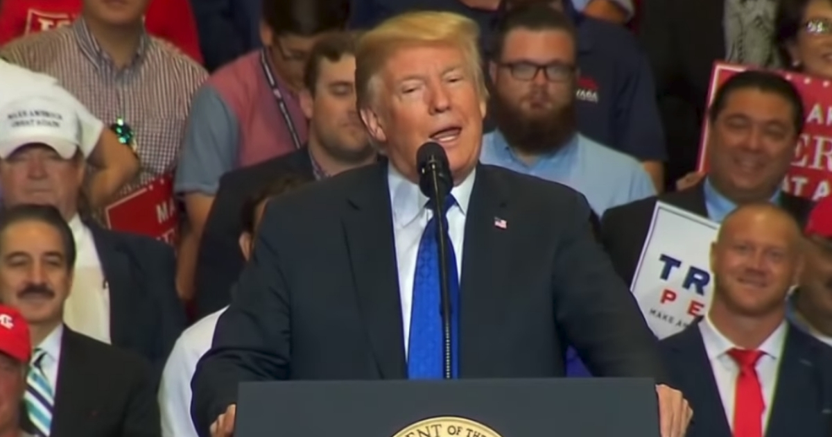 Donald Trump speaks at a rally.