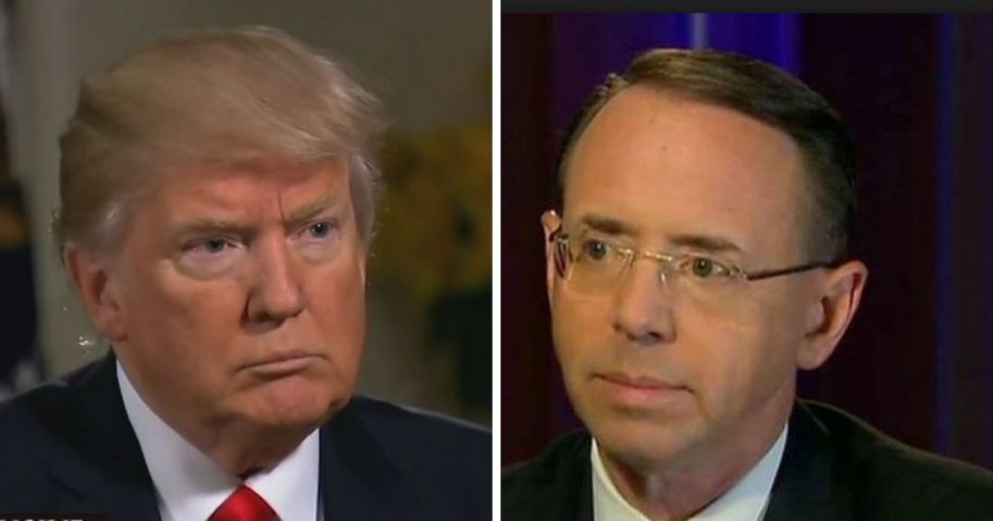 President Donald Trump and Deputy Attorney General Rod Rosenstein.