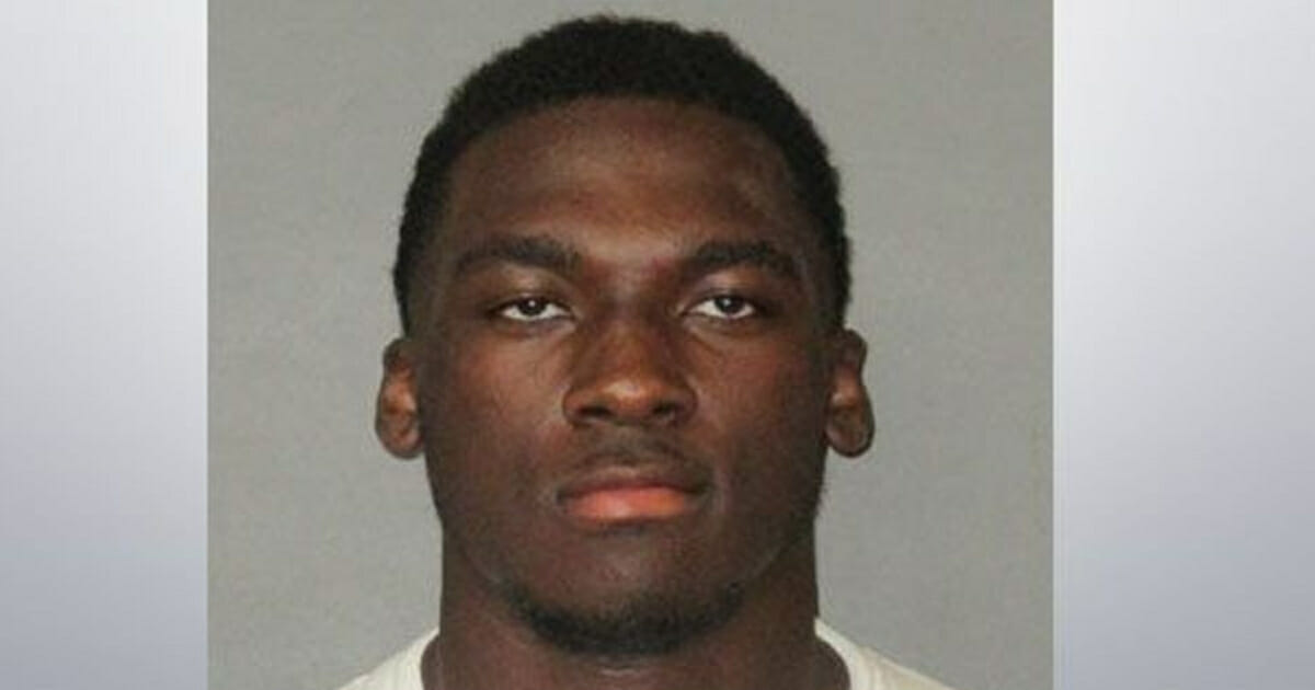 Mugshot of Drake Davis, who has been kicked off the LSU football team after a second arrest on domestic abuse allegations.