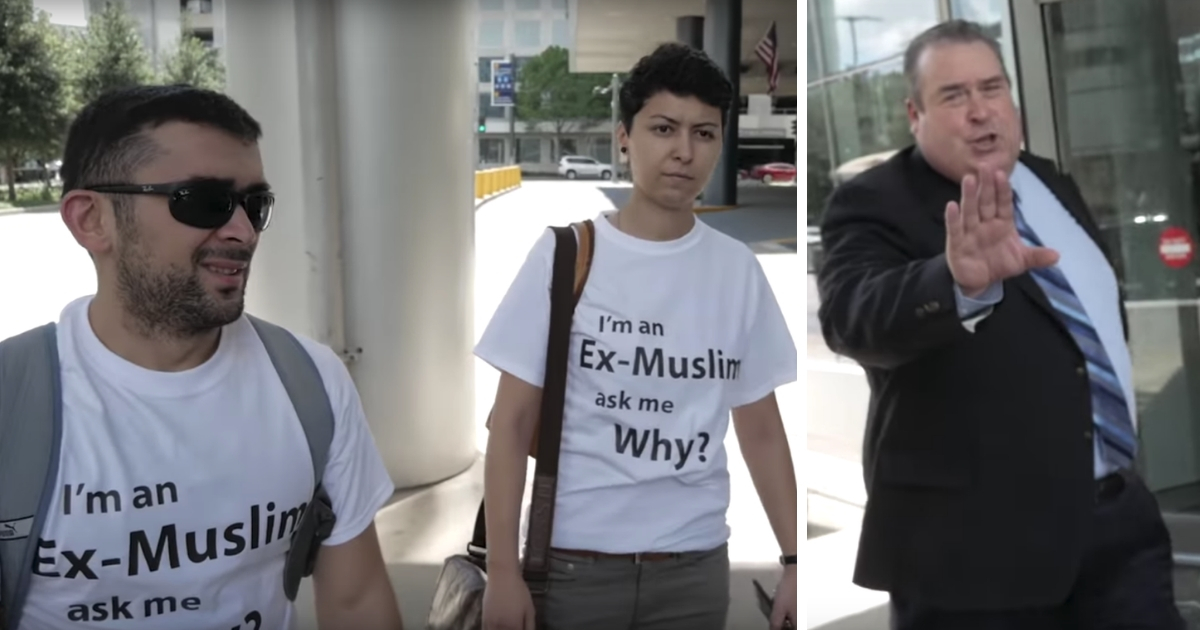 A group of former Muslims were removed from a Starbucks at a Houston Hilton for wearing T-shirts stating, “I’m an Ex-Muslim, Ask Me Why.”